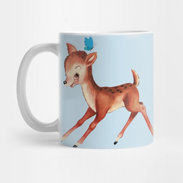 Playful baby deer and butterfly by LittleBean